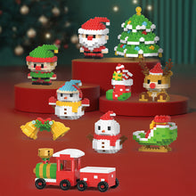 Load image into Gallery viewer, Christmas Building Blocks Acrylic Box Santa Claus Snowman Reindeer Compatible with Lego Brick Assembly Model Kit DIY Christmas Decor Educational Gift