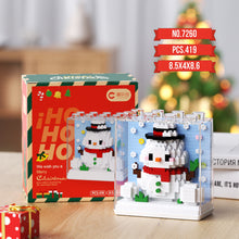 Load image into Gallery viewer, Christmas Building Blocks Acrylic Box Santa Claus Snowman Reindeer Compatible with Lego Brick Assembly Model Kit DIY Christmas Decor Educational Gift