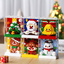 Load image into Gallery viewer, Christmas Building Blocks Acrylic Box Santa Claus Snowman Reindeer Compatible with Lego Brick Assembly Model Kit DIY Christmas Decor Educational Gift