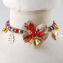 Load image into Gallery viewer, Christmas Cat Bell Collar Multicolor Lucky Charm Vibrant Color Cat Jewelry Party Costume Kitten Collar Festive Holiday Pet Accessory