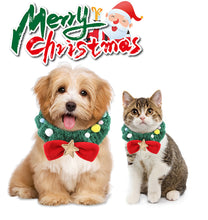 Load image into Gallery viewer, Christmas Pet Collar Cat Dog Costume Scarf Eye-catching Christmas Pet Item Party Wear Pet Photoshoot Christmas Props Pet Christmas Supplies