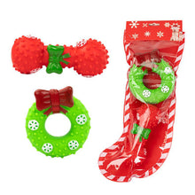 Load image into Gallery viewer, Dog Christmas Gift Box Pet Christmas Stocking Stuffers Durable Interactive Fun Dog Toy Assortment Pack Safe Rubber Chew Toys