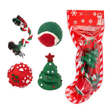 Load image into Gallery viewer, Dog Christmas Gift Box Pet Christmas Stocking Stuffers Durable Interactive Fun Dog Toy Assortment Pack Safe Rubber Chew Toys