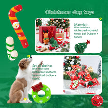 Load image into Gallery viewer, Dog Christmas Gift Box Pet Christmas Stocking Stuffers Durable Interactive Fun Dog Toy Assortment Pack Safe Rubber Chew Toys