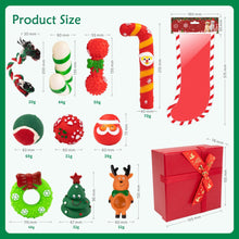 Load image into Gallery viewer, Dog Christmas Gift Box Pet Christmas Stocking Stuffers Durable Interactive Fun Dog Toy Assortment Pack Safe Rubber Chew Toys