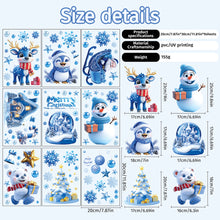 Load image into Gallery viewer, Christmas Static Cling Stickers Window Decals Santa Claus Scene Festive Window Decals Easy Apply No Residue Christmas Home Party Decor