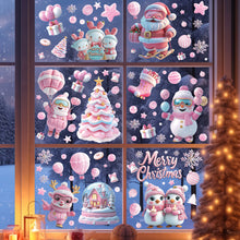 Load image into Gallery viewer, Christmas Static Cling Stickers Window Decals Santa Claus Scene Festive Window Decals Easy Apply No Residue Christmas Home Party Decor