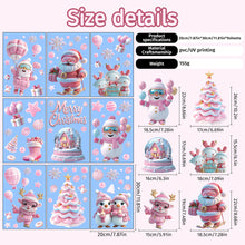 Load image into Gallery viewer, Christmas Static Cling Stickers Window Decals Santa Claus Scene Festive Window Decals Easy Apply No Residue Christmas Home Party Decor