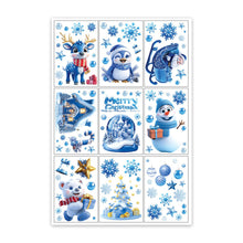 Load image into Gallery viewer, Christmas Static Cling Stickers Window Decals Santa Claus Scene Festive Window Decals Easy Apply No Residue Christmas Home Party Decor