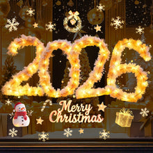 Load image into Gallery viewer, 2026 Christmas Static Cling Stickers Window Decals Santa Claus Scene Festive Window Decals Easy Apply No Residue Christmas Home Party Decor
