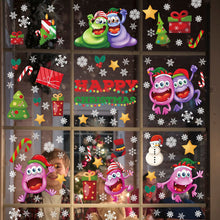 Load image into Gallery viewer, 2026 Christmas Static Cling Stickers Window Decals Santa Claus Scene Festive Window Decals Easy Apply No Residue Christmas Home Party Decor