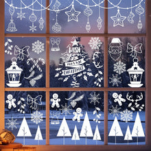 Load image into Gallery viewer, 2026 Christmas Static Cling Stickers Window Decals Santa Claus Scene Festive Window Decals Easy Apply No Residue Christmas Home Party Decor