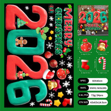 Load image into Gallery viewer, 2026 Christmas Static Cling Stickers Window Decals Santa Claus Scene Festive Window Decals Easy Apply No Residue Christmas Home Party Decor
