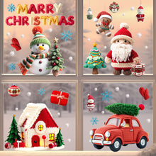 Load image into Gallery viewer, 2026 Christmas Static Cling Stickers Window Decals Santa Claus Scene Festive Window Decals Easy Apply No Residue Christmas Home Party Decor