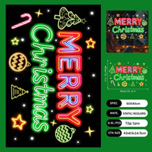 Load image into Gallery viewer, 2026 Christmas Static Cling Stickers Window Decals Santa Claus Scene Festive Window Decals Easy Apply No Residue Christmas Home Party Decor