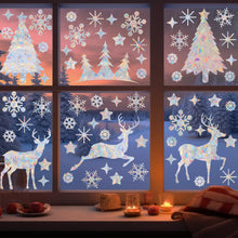 Load image into Gallery viewer, 2026 Christmas Static Cling Stickers Window Decals Santa Claus Scene Festive Window Decals Easy Apply No Residue Christmas Home Party Decor