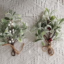 Load image into Gallery viewer, Christmas Artificial Mistletoe Bouquet Hanging Nordic Style Decorative Fake Vine Botanical Themed Christmas Holiday Fireplace Door Decor