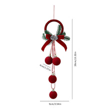 Load image into Gallery viewer, Christmas Tree Flocked Bell Decoration Red Scandinavian Christmas Bell with Ribbon Hanger Mantel Door Hanging Bell Ornament