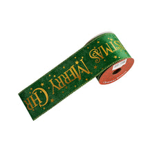 Load image into Gallery viewer, Shimmery Foil Christmas Ribbon Gold Elegant Satin Ribbon Gift Wrapping/Christmas Tree/Garland Decor Wrapping & Crafting Decoration Ribbon