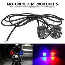 Load image into Gallery viewer, Pair Square 2LED Motorcycle Mirror Lights Strobe Signal Indicator Rearview Mirror Decoration Lamp Safety Flashing Light