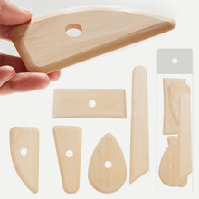 Load image into Gallery viewer, 5Pcs Wooden Clay Sculpting Tools Set Natural Handle Pottery Carving Kit for Clay Scraping Trimming DIY Art Craft Supplies for Beginners & Artists