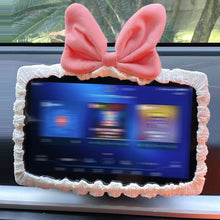 Load image into Gallery viewer, Car Screen Protector Frame with Bow Decor Dashboard Navigation Display Cover Border Touchscreen Protection Set