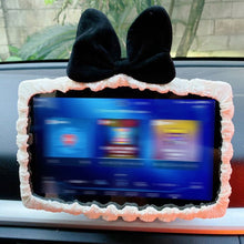 Load image into Gallery viewer, Car Screen Protector Frame with Bow Decor Dashboard Navigation Display Cover Border Touchscreen Protection Set