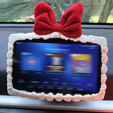 Load image into Gallery viewer, Car Screen Protector Frame with Bow Decor Dashboard Navigation Display Cover Border Touchscreen Protection Set