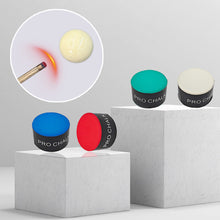 Load image into Gallery viewer, 1PC Round Pool Cue Chalk With Transparent Storage Box Enhanced Friction Oily Chalk For Snooker Black Ball 8 Billiard Supplies