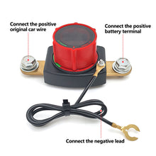 Load image into Gallery viewer, 12V 300A Brass Terminal Disconnect Switch Car Battery Power Switch with Voltage Display Battery Isolator Cut Off Switch