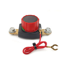 Load image into Gallery viewer, 12V 300A Brass Terminal Disconnect Switch Car Battery Power Switch with Voltage Display Battery Isolator Cut Off Switch