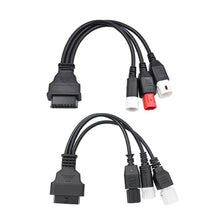 Load image into Gallery viewer, 3 IN 1 3+4+6Pin to OBD2 16Pin Adapter Cable for Motorcycle Yamaha Honda Motorcycle Diagnostic Connector ECU Reader Interface Diagnostic Tool Converter