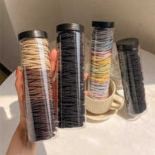 Load image into Gallery viewer, 100-Pack Seamless Hair Elastics Ponytail Holders Solid Color Invisible Hair Rings Simple Hair Ties Hair Accessories