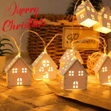 Load image into Gallery viewer, 1.5/2/3m LED Christmas Decoration Wood House String Light Santa Claus Christmas Trees Battery USB String Lighting for Home Decor