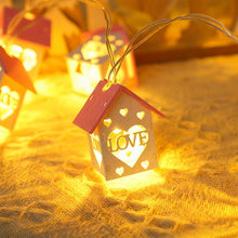 Load image into Gallery viewer, 1.5/2/3m LED Christmas Decoration Wood House String Light Santa Claus Christmas Trees Battery USB String Lighting for Home Decor