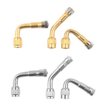 Load image into Gallery viewer, 45/90/135 Degree Angle Brass Motorcycle Bent Valve Adaptor Tyre Tube Valve Extension Adapter for Car Truck Motorcycle Cycling Accessories