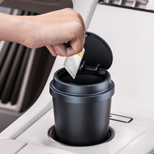 Load image into Gallery viewer, Portable Car Trash Can with Pop-up Lid Round Garbage Bin Auto Interior Waste Storage Cup Holder Trash Container