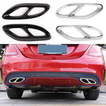 Load image into Gallery viewer, 2Pcs Car Exhaust Tip Muffler Pipe Cover 4 Outlet Tail Pipe Rear Diffuser Cover For Mercedes Benz A/C/E/B/GLC/CLA/CLS Class