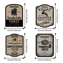 Load image into Gallery viewer, 16Pcs/Pack Halloween Wine Bottle Labels Stickers Terror Skeleton Decorative Stickers for Beer and Beverages