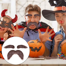 Load image into Gallery viewer, Halloween Simulation Fake Beard Eyebrows Santa Claus Beard Long Hair Black Big Beard Party One Beard Dress Up