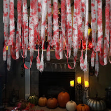 Load image into Gallery viewer, Halloween Bloody Crime Scene Tape Bloody Warning Tape Fake Blood Stained Gauze & Barrier Tape for Haunted House Decor