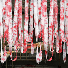 Load image into Gallery viewer, Halloween Bloody Crime Scene Tape Bloody Warning Tape Fake Blood Stained Gauze & Barrier Tape for Haunted House Decor