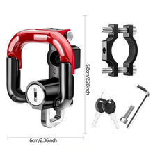 Load image into Gallery viewer, Motorcycle Helmet Lock Motorbike Scooter Hook Bracket Holder Anti-theft Safety Lock Helmet Lock Hanging Hanger Lock with Two Keys