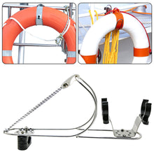 Load image into Gallery viewer, 304 Stainless Steel Lifebuoy Bracket Horseshoe Ring Holder for Boats Yachts Marine Grade Hardware Adjustable Life Preserver Mount