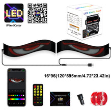 Load image into Gallery viewer, 2Pcs Devil Eyes Light Bluetooth APP Control with Car Charger DIY Programmable Flexible LED Display Scrolling Sign Light for Car Truck Windshield