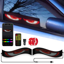 Load image into Gallery viewer, 2Pcs Devil Eyes Light Bluetooth APP Control with Car Charger DIY Programmable Flexible LED Display Scrolling Sign Light for Car Truck Windshield