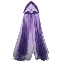 Load image into Gallery viewer, Halloween Grim Reaper Cloak with Hood Gothic Victorian Mysterious Witch Costume Long Cape Sheer Mesh Elegant Gothic Party Performance Cosplay Ghost