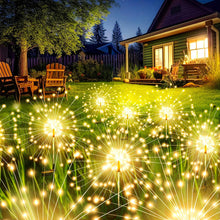 Load image into Gallery viewer, Solar Powered Sparkle Lawn Lights Outdoor Garden LED Dandelion String Lights Firework Design for Landscape Wedding Party Decor