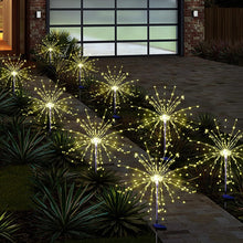 Load image into Gallery viewer, Solar Powered Sparkle Lawn Lights Outdoor Garden LED Dandelion String Lights Firework Design for Landscape Wedding Party Decor