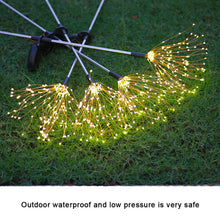 Load image into Gallery viewer, Solar Powered Sparkle Lawn Lights Outdoor Garden LED Dandelion String Lights Firework Design for Landscape Wedding Party Decor